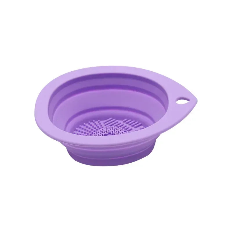 Limpiador de Brochas de Maquillaje de Silicona – Cuenco Plegable con Textura para Lavar Brochas y Esponjas