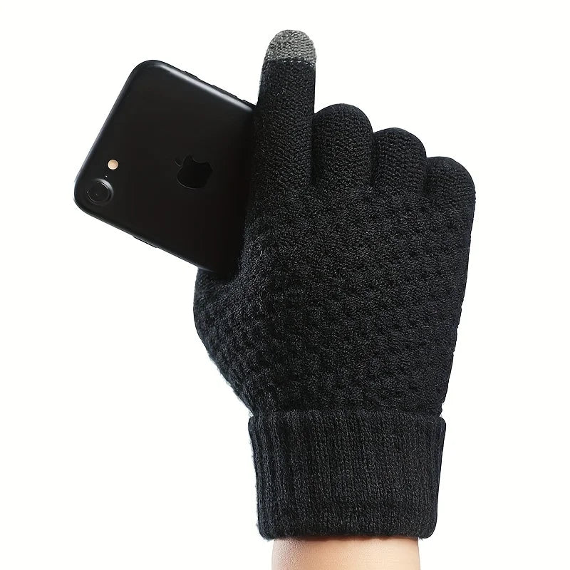 Guantes de Invierno Táctiles para Hombre – Punto Cálido Pantalla Táctil